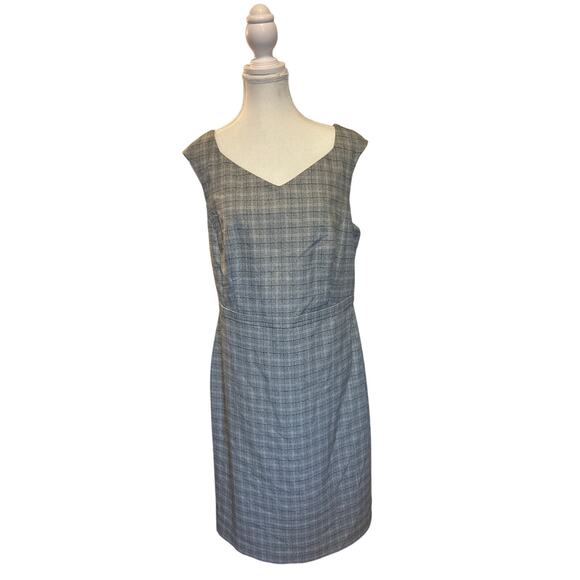 Ann Taylor | (NWT) Gray Sheath Sleeveless Dress | 12 - Picture 1 of 15